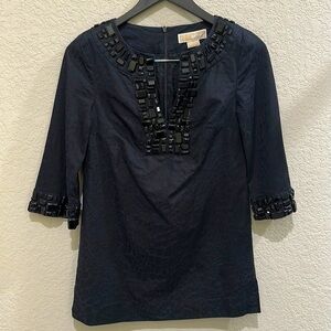 Michael Kors petite black beaded tunic in XS Host pick